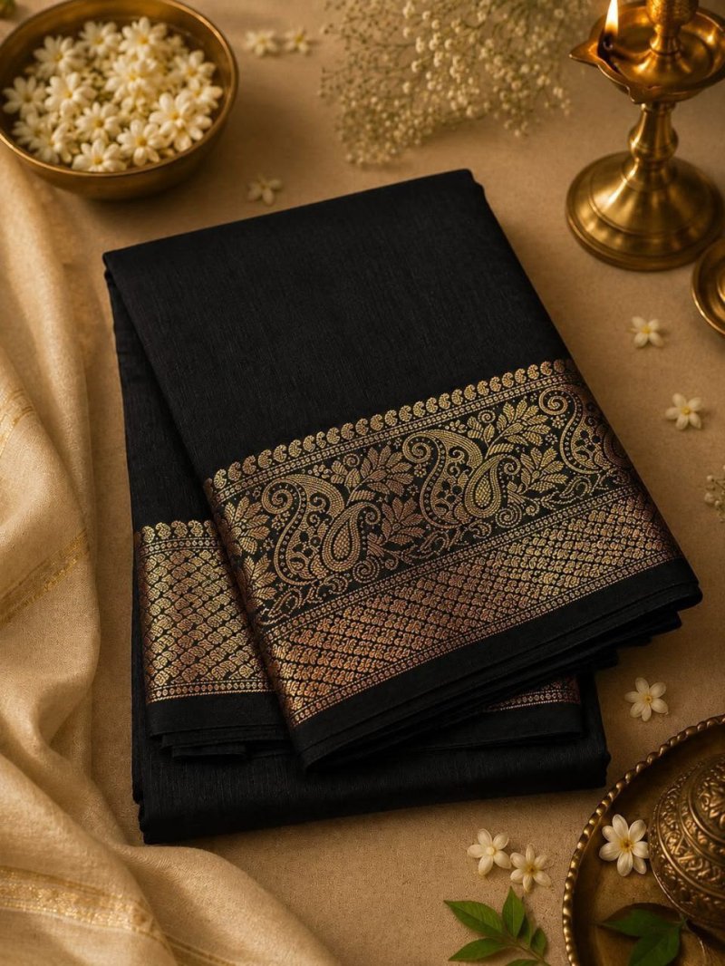 Ambrapali By Aab Mercerised Silk Border Saree